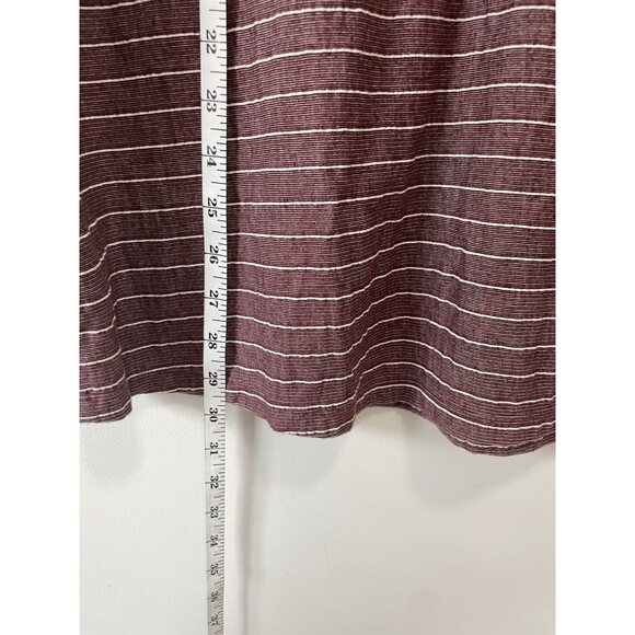 Talbots Woman 2x Maroon Strip Tunic Top Plus Size Modern Modest Cottagecore - Picture 5 of 7